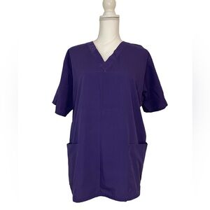 Barco Solid Purple Nursing Medical Scrub Top Women’s Large (no size tag)